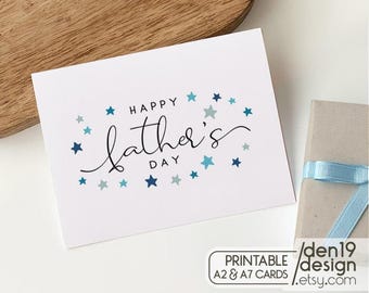 Happy Father's Day Printable Card / Instant Download PDF / Father's Day Card Template