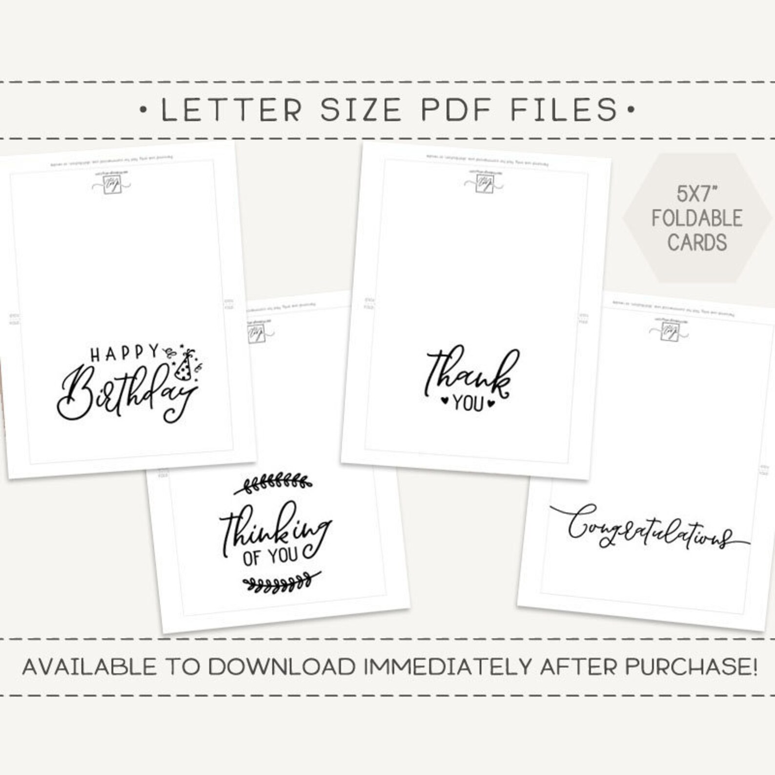 Set of 4 Printable Cards / All Occasion Card Templates / Happy - Etsy