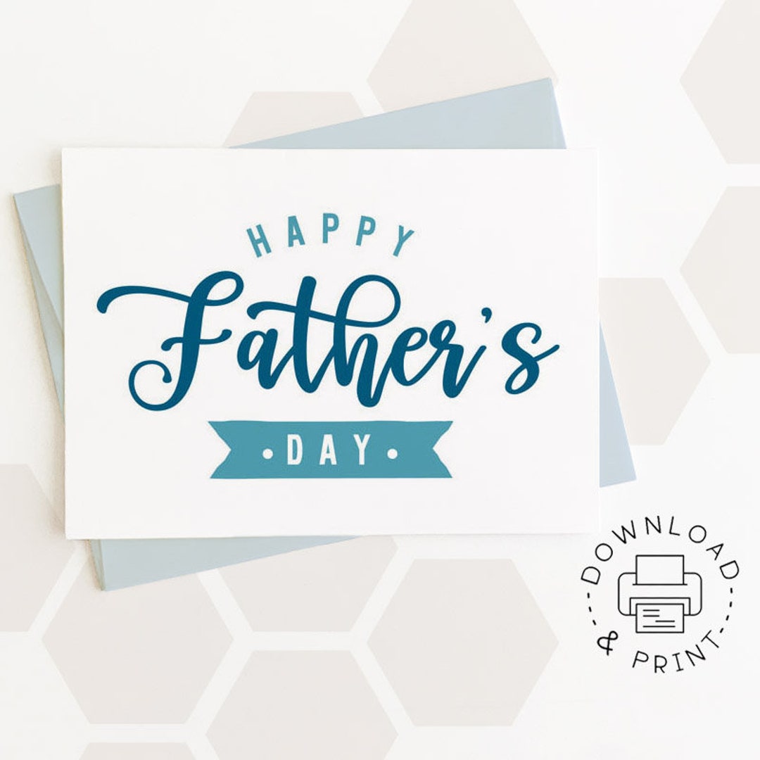 Happy Father's Day Printable Card / Instant Download PDF / Father's Day ...