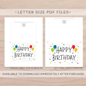 Happy Birthday Printable Card / Instant Download PDF / | Etsy