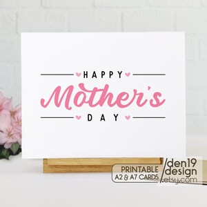 Tarjeta imprimible del Día de la Madre / Descarga instantánea en PDF / Plantilla de tarjeta minimalista