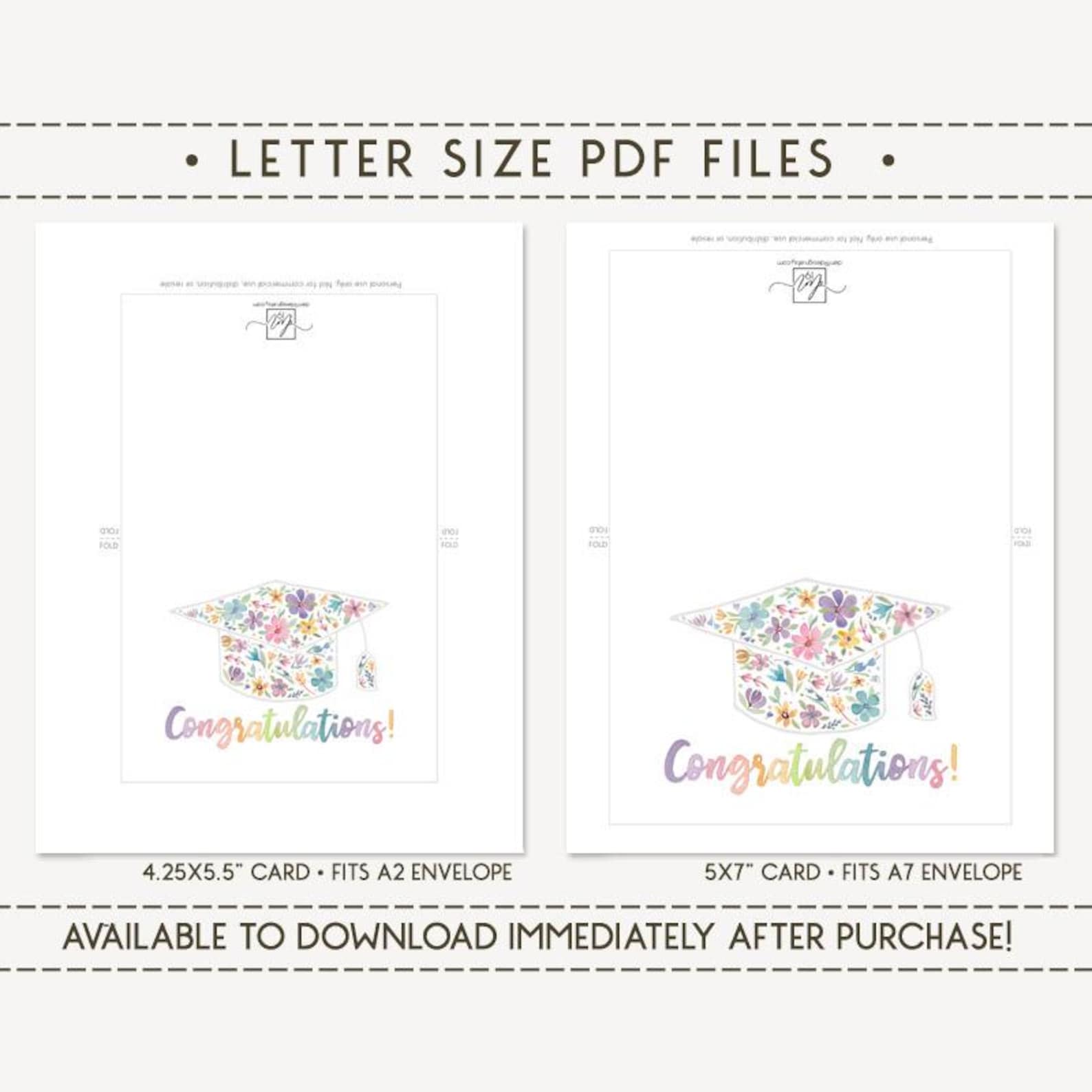 Congratulations Printable Card / Instant Download PDF / Floral ...