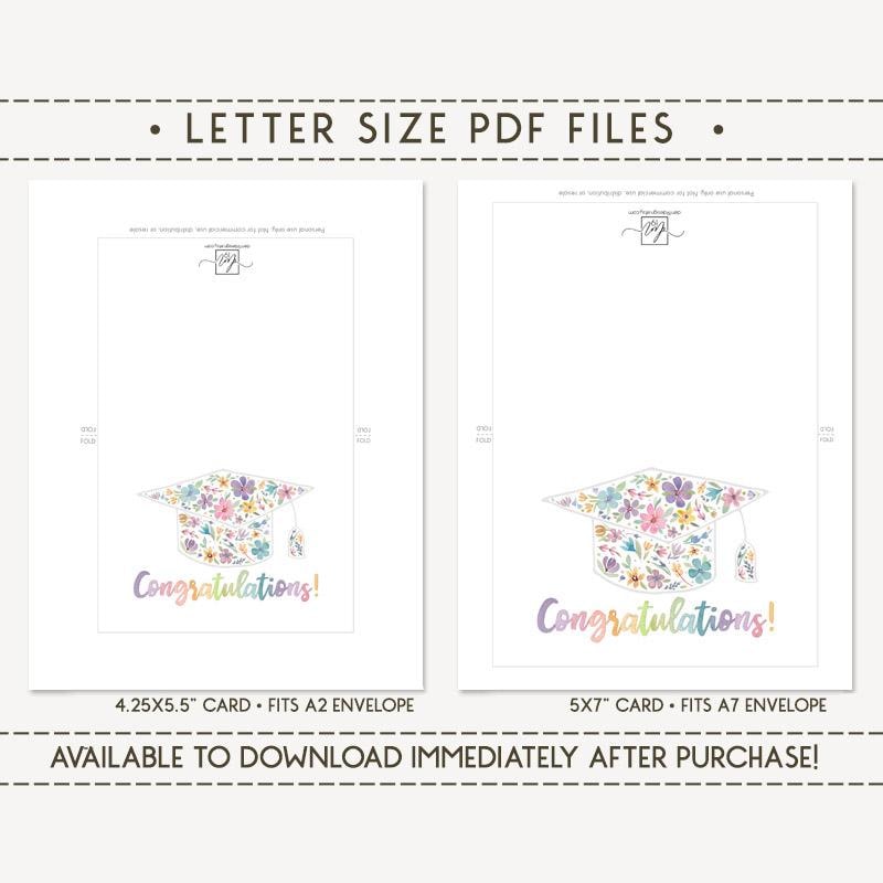 Congratulations Printable Card / Instant Download PDF / Floral ...