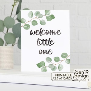 Carte imprimable : bienvenue tout petit / téléchargement immédiat au format PDF / modèle de carte de bébé