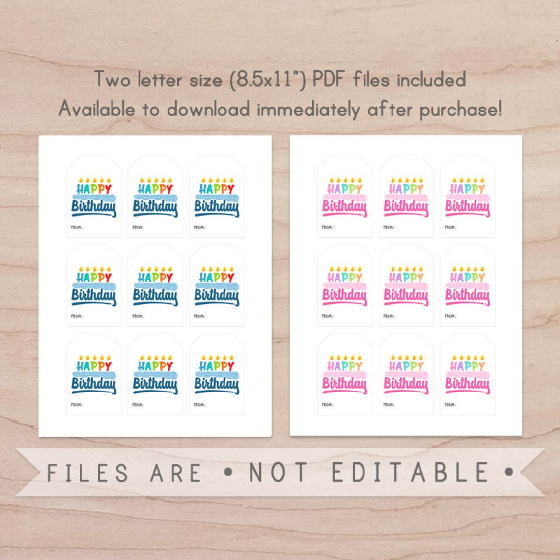 Printable Gift Tags / Happy Birthday Gift Tag / Birthday Gift | Etsy