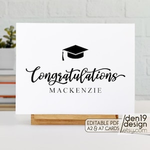 Carte de remise des diplômes modifiable et imprimable / Téléchargement instantané PDF / Modèle de carte