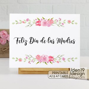 Tarjeta Imprimible Feliz Día De Las Madres / Tarjeta del Día de la Madre Española / Descarga Instantánea PDF / Plantilla de Tarjeta