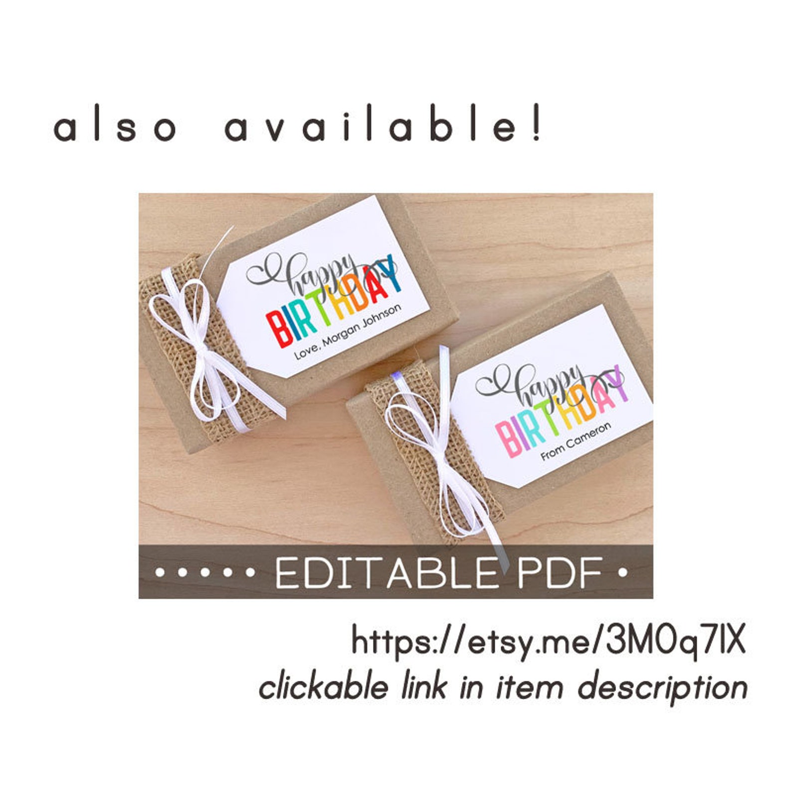 Printable Gift Tags / Happy Birthday Gift Tag / Birthday Gift Etsy