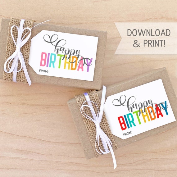 Printable Gift Tags / Happy Birthday Gift Tag / Birthday Gift - Etsy