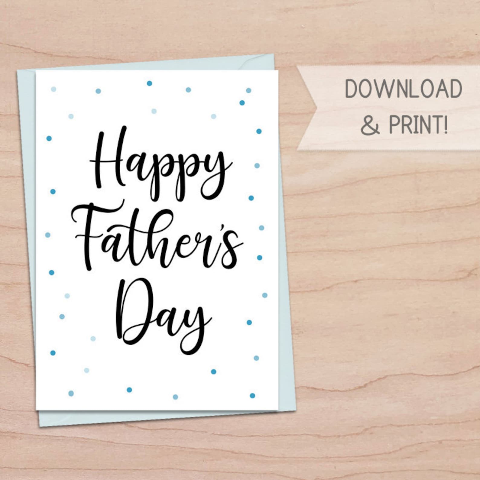 Happy Father's Day Printable Card / Instant Download PDF / - Etsy