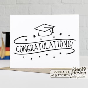 Carte imprimable de remise des diplômes de félicitations / Téléchargement instantané au format PDF / Modèle de carte