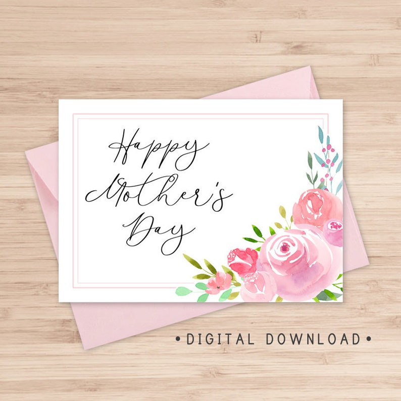 Happy Mother's Day Printable Card / Instant Download PDF / | Etsy