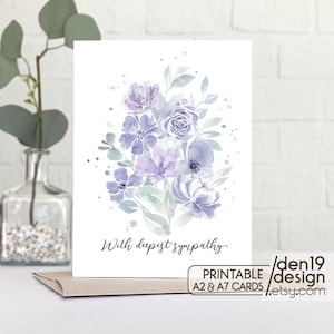 Carte imprimable de nos condoléances / Téléchargement instantané au format PDF / Modèle de carte / Carte de condoléances