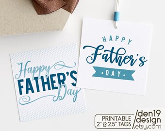 Printable Happy Father's Day Gift Tags / Instant Download Father's Day 2" & 2.5" Favor Tag Set