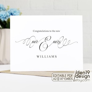 Carte de mariage modifiable et imprimable / Téléchargement instantané au format PDF / Modèle de carte