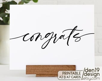 Congrats Printable Card / Instant Download PDF / Card Template - Etsy