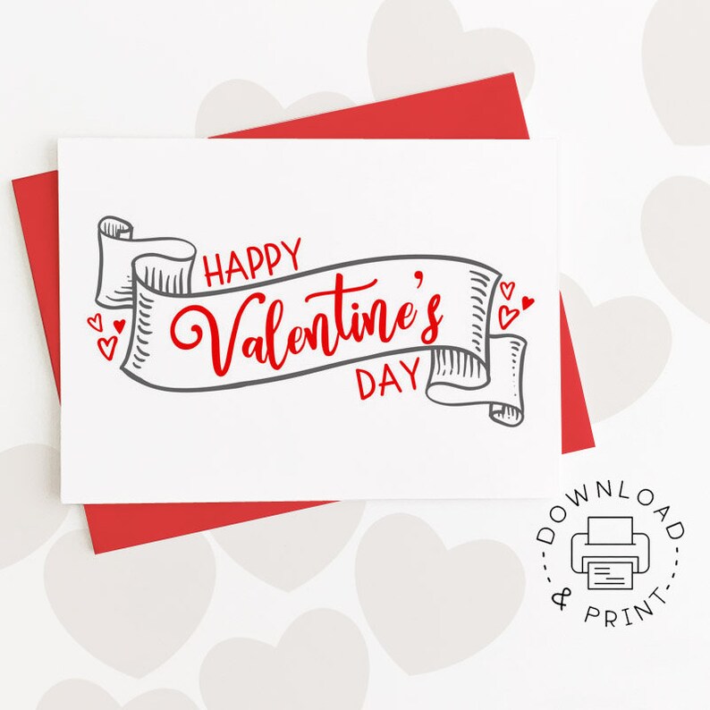 Happy Valentine's Day Printable Card / Instant Download - Etsy