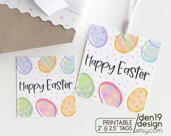 Printable Happy Easter Gift Tags / Instant Download