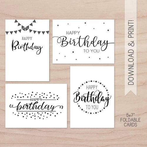 Happy Birthday Printable Card and Envelope / Instant Download - Etsy