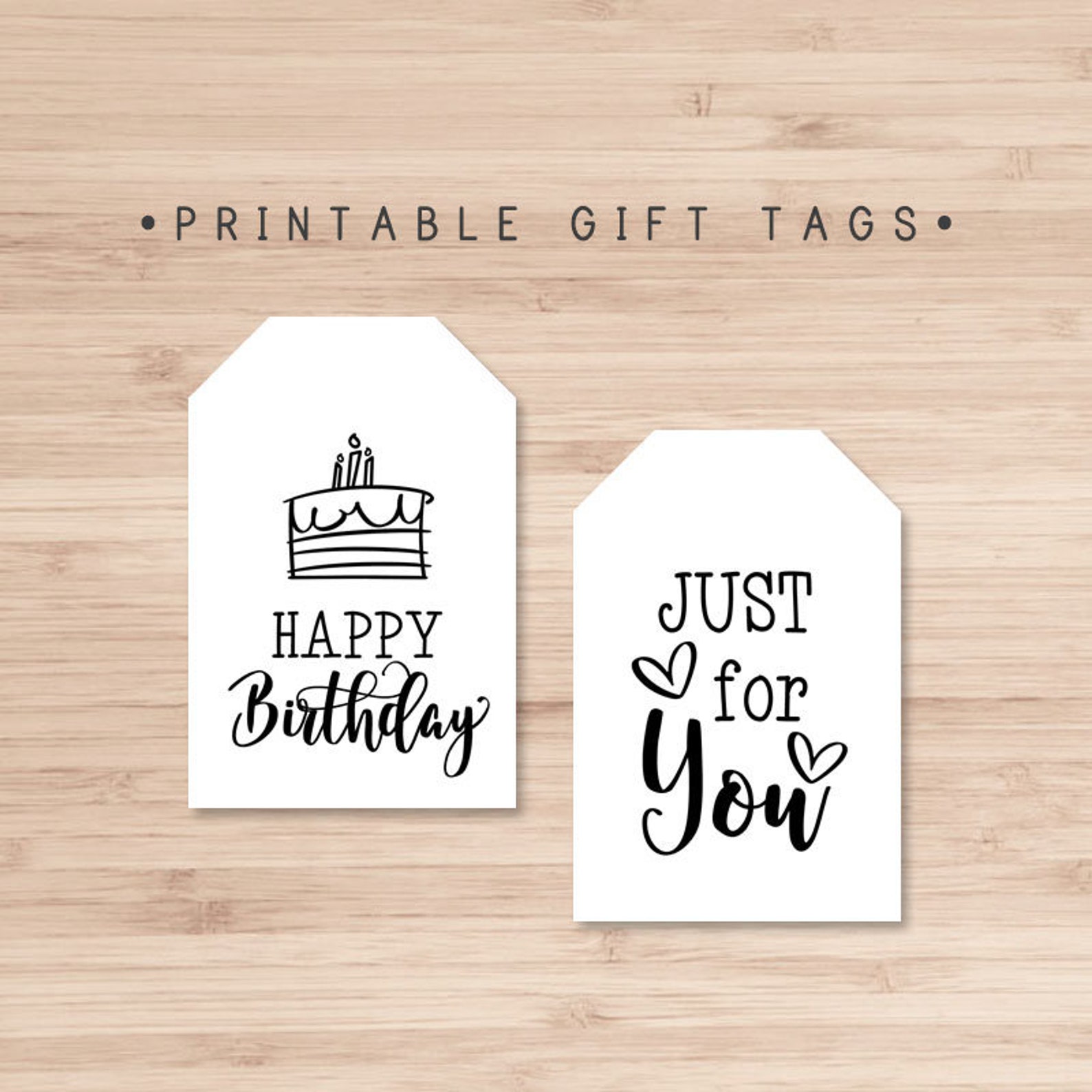 Printable Gift Tags / Happy Birthday Gift Tag / Just for You | Etsy