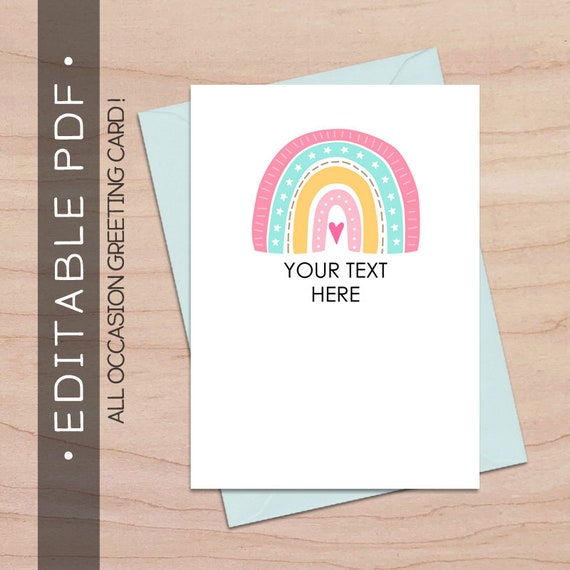 All Occasion Editable &amp; Printable Card / Instant Download PDF | Etsy