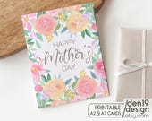 Happy Mother's Day Printable Card / Floral Card Template / Instant Download PDF