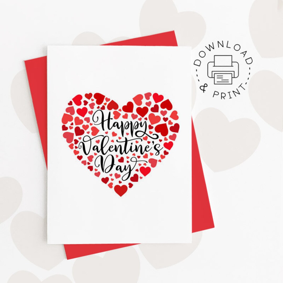 Happy Valentine's Day Printable Card / Instant Download - Etsy