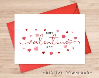 Happy Valentine's Day Printable Card / Instant Download | Etsy