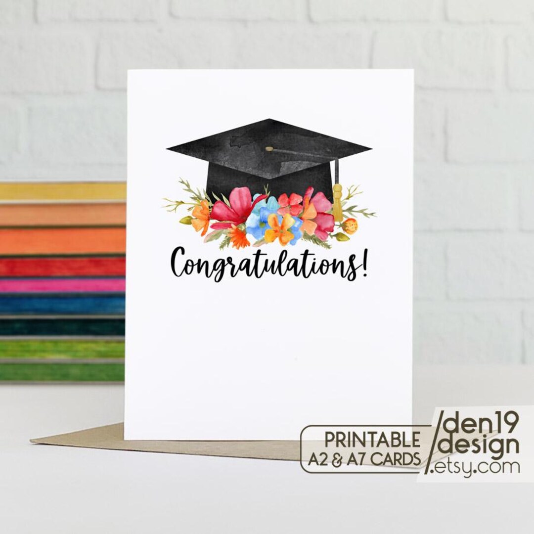 Congratulations Printable Card / Instant Download PDF / Floral ...