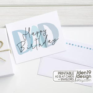 Happy Birthday Dad Printable Card / Instant Download PDF / Card Template