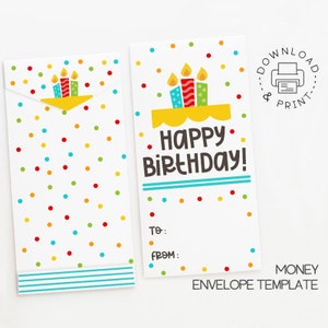 Printable Birthday Money Gift Envelope / Instant Download PDF - Etsy