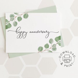 Printable Happy Anniversary Card / Instant Download PDF / - Etsy