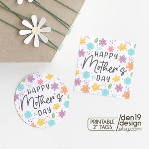 Etiquetas de regalo imprimibles para el Día de la Madre / Etiquetas florales para obsequios