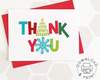 Thank You Printable Card / Instant Download PDF / Greenery - Etsy