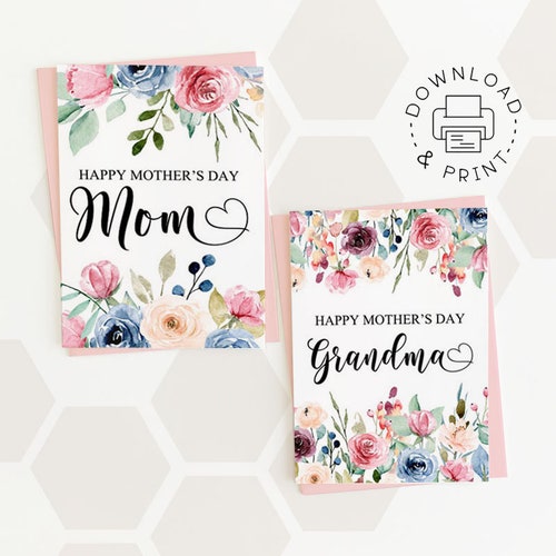 Printable Mother's Day Card Happy Mother's Day Card - Etsy