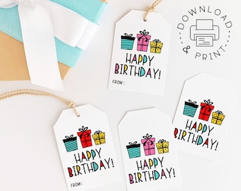 Printable Gift Tags / Happy Birthday Gift Tags / Gift Labels - Etsy