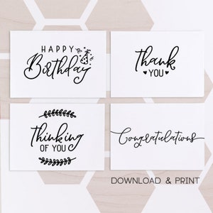 Set of 4 Printable Cards / All Occasion Card Templates / Happy - Etsy