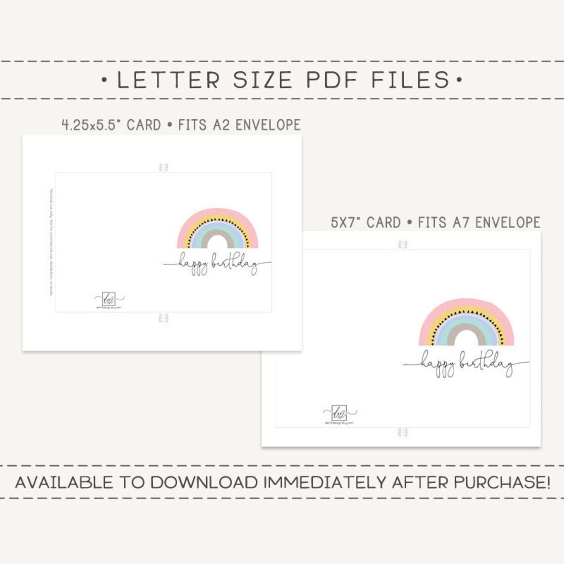 Happy Birthday Printable Card and Envelope / Instant Download - Etsy