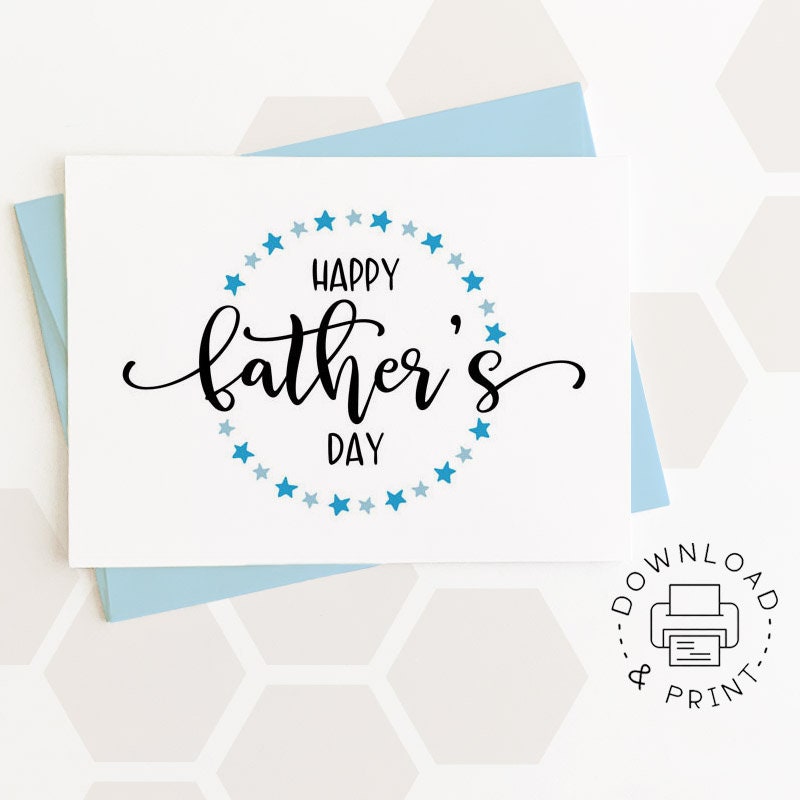 Happy Father's Day Printable Card / Instant Download PDF / - Etsy