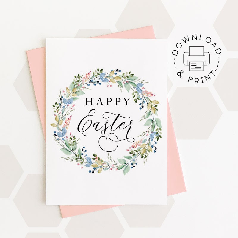 Happy Easter Printable Card / Instant Download PDF / Easter - Etsy