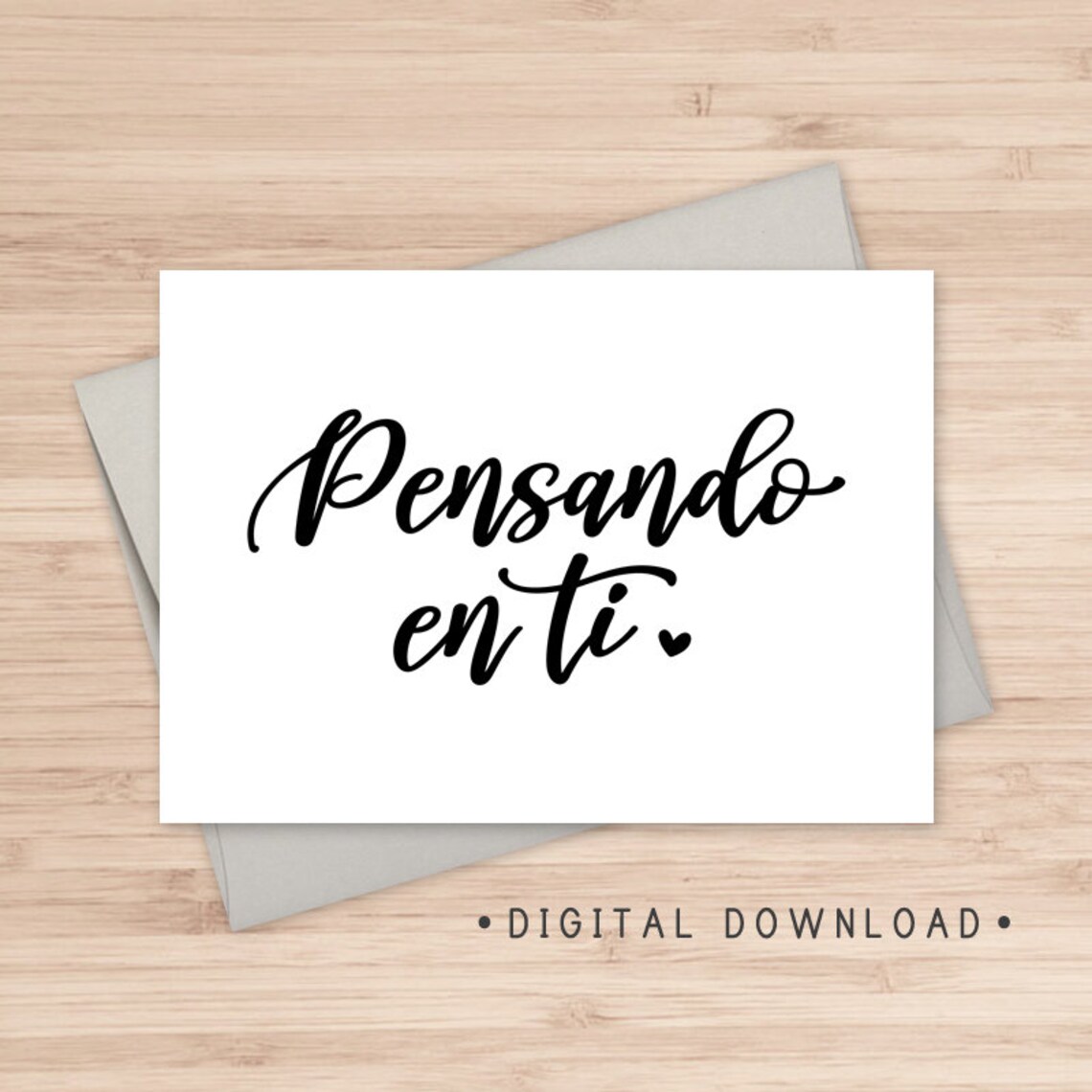 Pensando En Ti Printable Card / Thinking Of You Spanish Card  Etsy