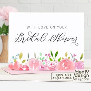 With Love On Your Bridal Shower Karte / Sofort Download PDF / Bridal Shower Kartenvorlage