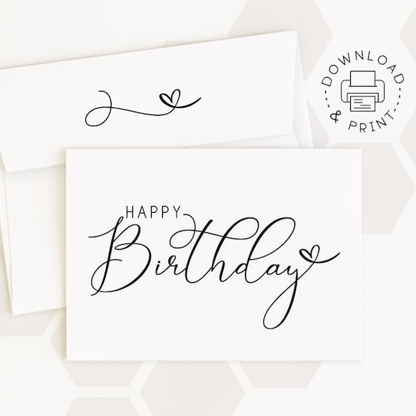 Happy Birthday Card Calligraphy - Etsy
