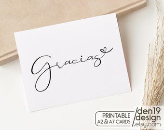 Gracias Card Printable: Spanish Thank You Card (PDF)
