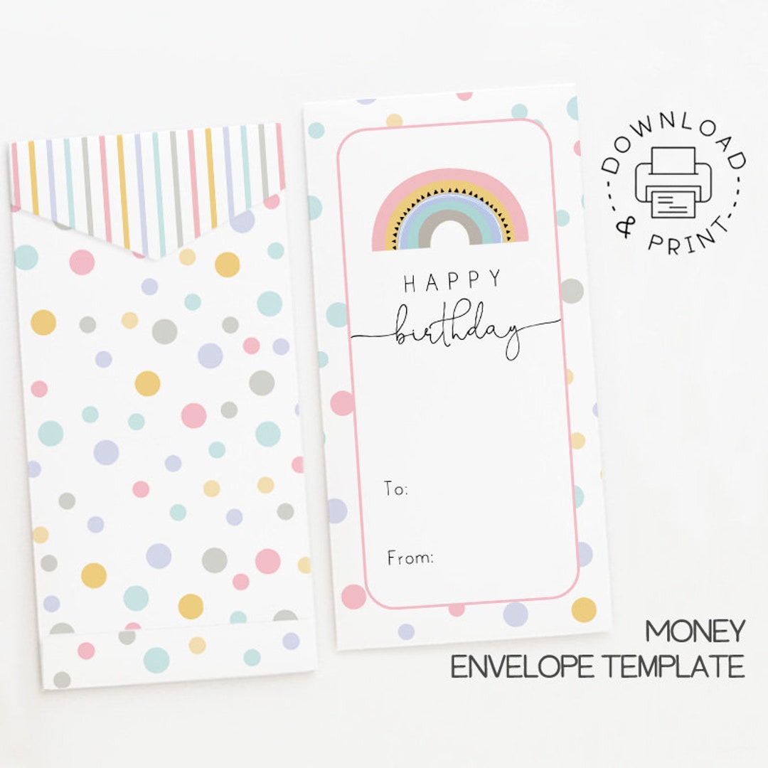 Printable Birthday Money Gift Envelope / Instant Download PDF - Etsy