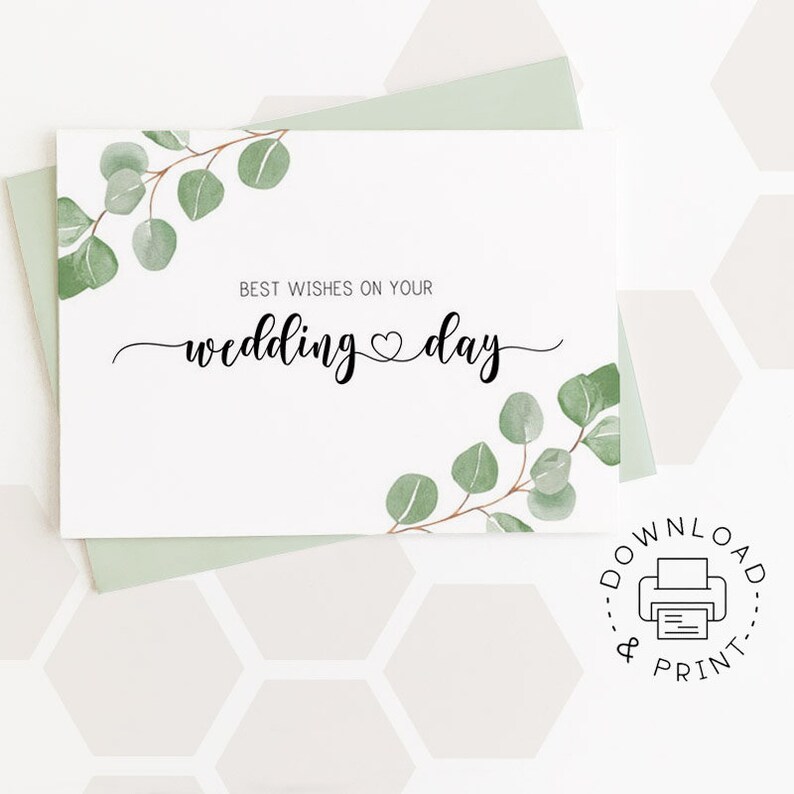 Printable Card: Best Wishes on Your Wedding Day / Instant - Etsy