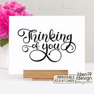 Thinking Of You Printable Card / Instant Download PDF / Card Template