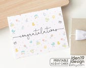 Baby Shower Congratulations Card: Printable PDF Template