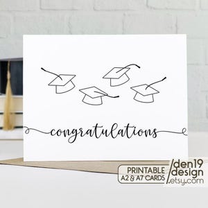 Carte imprimable de remise des diplômes de félicitations / Téléchargement instantané au format PDF / Modèle de carte