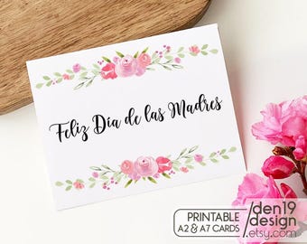 Feliz Día De Las Madres Card | Spanish Mother's Day Floral Printable (PDF Download)